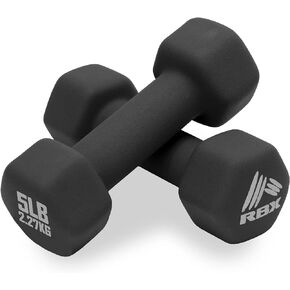 RBX Weights Dumbbells Set - Neoprene Arm Weights With Non-Slip Grip, Strength Training Equipment Workout Weights for At Home or Gym Training, Anti-Roll
