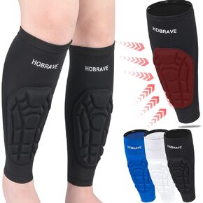 2PCS Soccer Shin Guards Padded Calf Compression Sleeves Supports for Shin Splint