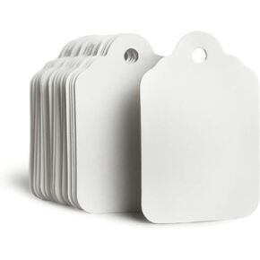GILLRAJ Unstrung Marking Blank White Price Tags Size 1.93"x 1.25" (49mm x 32mm) Pack of 1000 Paper Clothing Hang Tags Without String, Use with Tagging Gun for Jewelry Gift Clothes Garage Yard Sale
