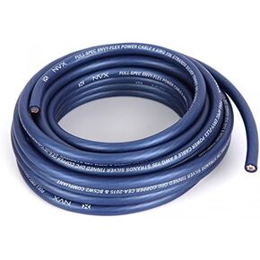 NVX® XW0BL5 Professional Grade 5 ft. of Metallic Powder Blue EnvyFlex True Spec 1/0-Gauge Power/Ground Wire Cable