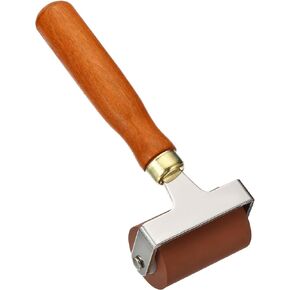 PATIKIL 2 Inch Rubber Roller Brayer, Anti Skid Hard Rubber Roller Tools for Wallpaper Art Craft Printing Printmaking Ink Stamping Tape Construction, Red