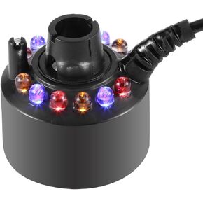 Haofy Water Mist Maker 12LED Water Atomizer for Indoor Fountain Pool Water Tank(US Plug)