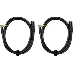 Audio 2000s E14106P2 1/4" TRS Right Angle to XLR Male 6 Ft Audio Cable (2 Pack)