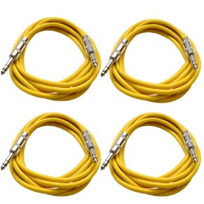 Seismic Audio - SATRX-10-4 Pack of 10' 1/4" TRS to 1/4" TRS Patch Cables - Balanced - 10 Foot Patch Cord - Black and Black