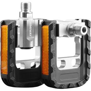 دواسات الدراجة القابلة للطي من Himiway مع شرائط عاكسة، دواسات دراجة من سبائك الألومنيوم قابلة للطي، دواسات ركوب الدراجات بمنصة واسعة غير قابلة للانزلاق مقاس 9/16 بوصة للدراجة القابلة للطي، دراجة BMX، دراجة MTB، دراجة الطريق in Kuwait