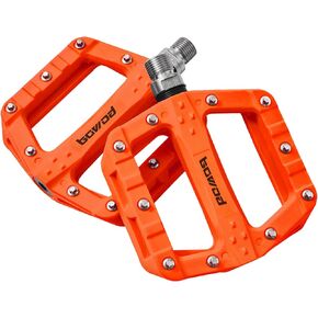 دواسات دراجة MTB، دواسات دراجة حصوية واسعة وخفيفة الوزن، دواسات دراجة جبلية مسطحة مركبة من النايلون، دواسات دراجة طريق غير قابلة للانزلاق مع 20 مرابط لاستبدال دواسة دراجة MTB مقاس 9/16 بوصة