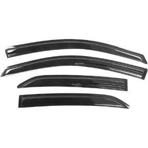 Window Visor Compatible with 2009-2013 Toyota Corolla, Acrylic Smoke Tinted & Semi-transparent Sun Rain Shade Guard Wind Vent Air Deflector by IKON MOTORSPORTS, 2010 2011 2012