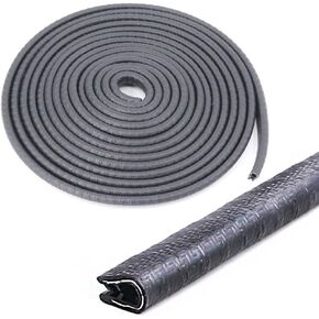 Swpeet 16Ft (5M) U Shape Universal Rubber Seal Protector Guard Strip, Car Door Edge Guards for Most Cars Metal Edges - Virtually Invisible, Durable and Cleanly Removable Design