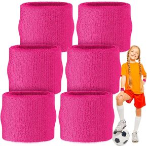 6 Pcs 2 Inch Kid Wrist Sweatbands Tennis Wristband Gymnastics Sweat Band Wristbands Athletic Child Wrist Band Basketball Football Birthday Party Favor for Kids School Outdoor Activity