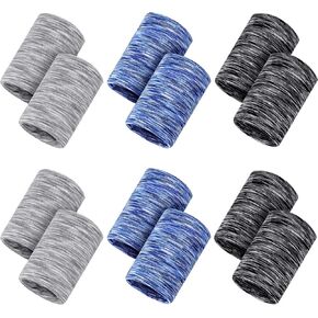 6 Pairs Cooling Wristbands Athletic Exercise Wrist Sweatband Ice Cooling Sweat Absorbing Wristband for Men Women Gym Yoga Sports