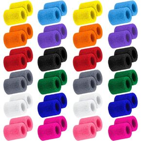 Hungdao sweatbands for Kids Bulk Sweat Band Athletic Sports Wrist Bands Basketball Football Party Favors for Kids Outdoor Activity