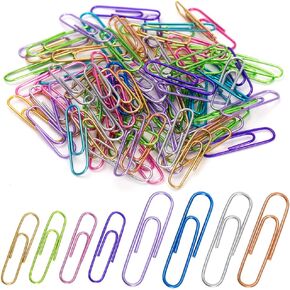 Paper Clips, 200pcs Jumbo and Medium （2 inch & 1.3 inch）Colored Paper Clip, Large PaperClips Assorted Colors Sizes, Paper Clips for Paperwork Office School and Personal Use