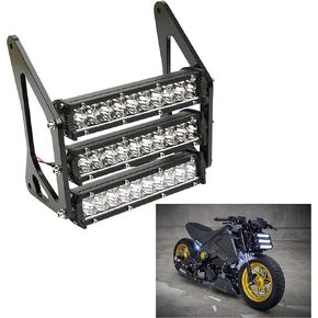Motorcycle LED Headlight at Front Fork for Honda Grom 125 MSX125 2013 2014 2015 2016, Front Fork Light Lamp Waterproof in 6500k (FULL BLACK)