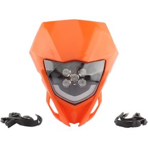 PowerMotor Dirt Bike Headlight,LED Headlights Kit For WR250F WR450F YZ125 YZ450F TTR 2015-2018 Most Dirt Pit Enduro Bike Motorcycle Headlamp Frontlight-Black