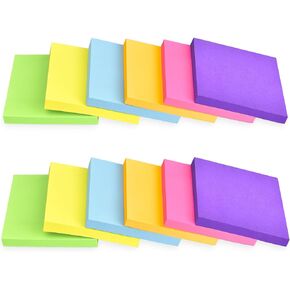 18 Pack Sticky Notes 3"x3"Bright Colors Self-Stick Note Pads, 9 Colors Bulk Sticky Memo Pad for School, Office, Meeting