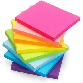 Early Buy 16 Pads Sticky Notes 8 Bright Color Self-Stick Notes 3 in x 3 in, 60 Sheets/Pad