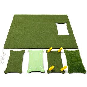 GoSports 5 ft x 4 ft PRO Golf Practice Hitting Mat, Includes 5 Interchangeable Inserts for the Ultimate At-Home Instruction