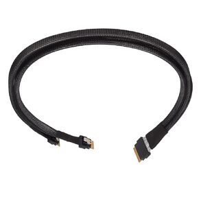 Host Slim SAS 4.0 SFF-8654 8i 76Pin to Dual Slim SAS 4.0 SFF-8654 4i HD Cable, Up to 24Gbps SAS Raid Cable(8-Lane to Dual HD 4-Lane)