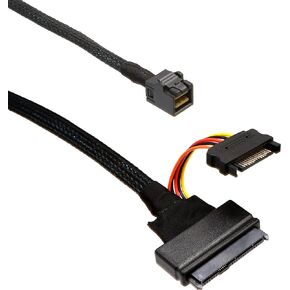 U.2 NVMe to MiniSAS Cable with SATA Power Connector for 2.5" U.2 NVMe SSD, SFF-8643 to SFF-8639 Cable SI-CAB40120