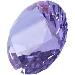 4" / 100 mm Amber Diamond Shaped Glass Crystal Paperweight – Home Office Decor & Valentine's Day Gift Wedding Favors Centerpieces Decoration with Gift Box
