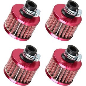ESUPPORT 4 X 12mm Mini Black Universal Car Motor Cone Cold Clean Air Intake Filter Turbo Vent Breather