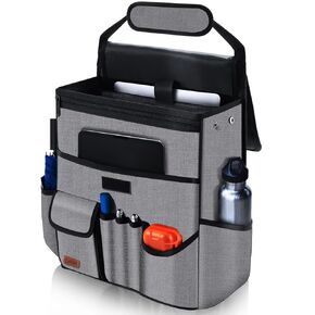 Car Organizer for Front Seat - Hanging Car Seat Storage Organizer for Office/Kids/Truck,Multiple Pockets Car Seat Organizer with Separately Pokect for Laptop, Cup Holde & Travel Accessories