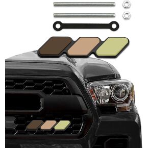 TRD Grille Decor Badge, 3-Color Upgrade Emblem, Grille Insert Trims, Tri-Color Grille Badge Emblem Car Decoration Accessories Fit for Tacoma 4Runner Tundra Sequoia Rav4 Highlander (Colored)