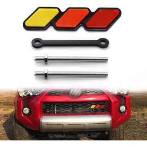 TRD Grille Decor Badge, 3-Color Upgrade Emblem, Logo Decoration Accessories Car Truck Label Compatible for Tacoma 4Runner Tundra Sequoia Rav4 Highlander(Yellow, Orange, Red)