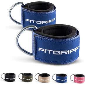 Ankle Straps V2 for Cable Machine (2 Pieces) - Workout Equipment for Gym - Leg Pulley Attachment, Glute Kickback Straps for Women and Men