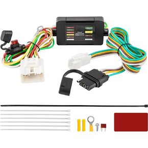 Oyviny Custom 4-Way Trailer Wiring Harness W/Powered Converter 56217 for 2008-2019 Toyota Highlander, for 2020-2021 Lexus RX 350/350L, Plug&Play 4 Pin Highlander Towing Trailer Wiring Installation