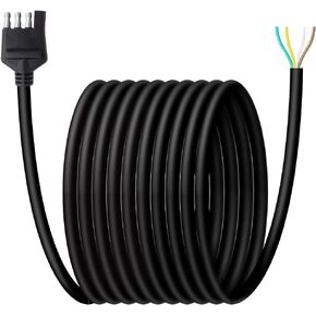 16AWG 10Feet 4 Flat Trailer Wire Trailer Harness Extenson Cable 4 Way Flat Trailer Connector