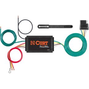 CURT 56187 Powered 3-to-2-Wire Splice-in Trailer Tail Light Converter, 4-Pin Wiring Harness