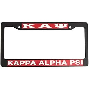 Black Plastic License Plate Frame Greek Fraternity Letter for Front Back of Car