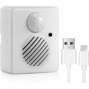 Enhon Motion Activated Sound Voice Player with USB Cable, Battery Powered Motion Sensor Alarm, Download Your Own Audio Files About Christmas Music, Shop, Security Reminder, Drive Out Animals