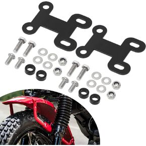 Motoparty Front Fender Lift Kit for Honda CT125 CT 125 Trail 125 Hunter Cub 2020 2021 2022 45-55mm Adjustable Front Fender Lift Up Set Black Steel (Set of 2)
