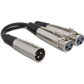 Hosa YXF-119 XLR3M to Dual XLR3F Y Cable, 6 Inch