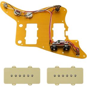 مجموعة الأسلاك المحملة من Pickguard لجيتار Jazzmaster الكهربائي مع التقاطات تعمل على ترقية صوت جيتارك