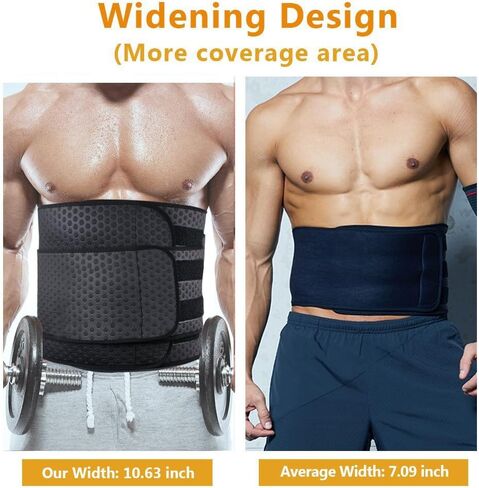 Wasit Trimmer for Men, Neoprene Ab Belt Widening Waist Trainer with Adjusted Straps for Weight Loss and Back Support in Saudi Arabia