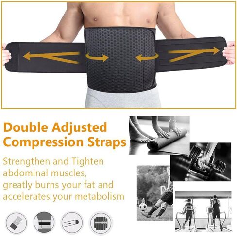 Wasit Trimmer for Men, Neoprene Ab Belt Widening Waist Trainer with Adjusted Straps for Weight Loss and Back Support in Saudi Arabia