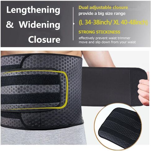 Wasit Trimmer for Men, Neoprene Ab Belt Widening Waist Trainer with Adjusted Straps for Weight Loss and Back Support in Saudi Arabia