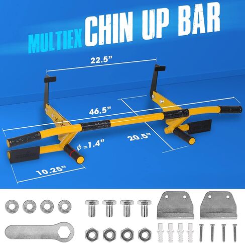 STOZM MultiEx Chin Up Bar - شريط الذقن في المدخل مع خيارات ألوان متعددة، وقدرة على الدفع لأعلى، وأوضاع قبضة محمية من TPE، وآلية قفل ذكية وسعة وزن 450 رطلاً in Saudi Arabia