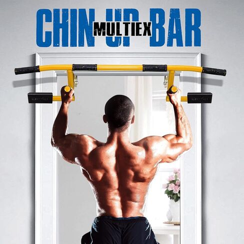 STOZM MultiEx Chin Up Bar - شريط الذقن في المدخل مع خيارات ألوان متعددة، وقدرة على الدفع لأعلى، وأوضاع قبضة محمية من TPE، وآلية قفل ذكية وسعة وزن 450 رطلاً in Saudi Arabia