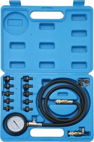 Oil Pressure Tester Kit | 0-140 PSI Engine Cylinder Oil Pressure Diagnostic Tester Tool Set with Hose Adapters for Cars ATVs Trucks Use in Kuwait
