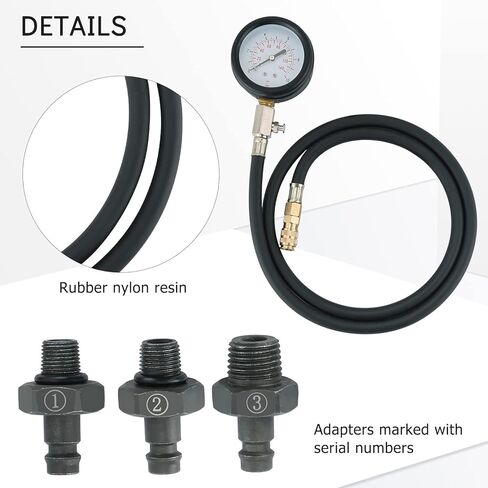 Oil Pressure Tester Kit | 0-140 PSI Engine Cylinder Oil Pressure Diagnostic Tester Tool Set with Hose Adapters for Cars ATVs Trucks Use in Kuwait