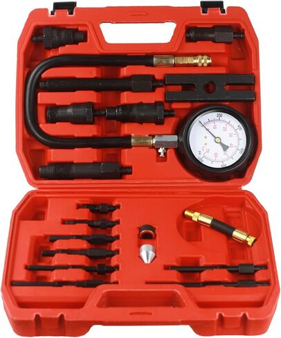 18 قطعة مجموعة اختبار ضغط محرك الديزل ومحول صمام شريدر 305.32 مع حافظة للسيارة والشاحنة الإصدار الجديد in Kuwait