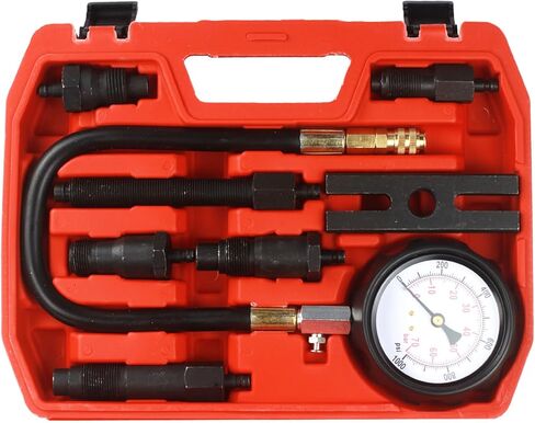 18 قطعة مجموعة اختبار ضغط محرك الديزل ومحول صمام شريدر 305.32 مع حافظة للسيارة والشاحنة الإصدار الجديد in Kuwait