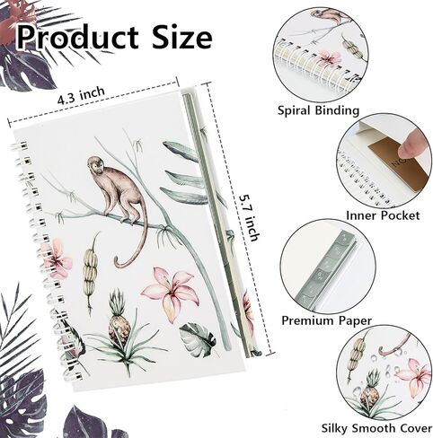 Flowers Password Book - WERTIOO with Alphabetical Tabs, 5.7" x 4.3" Smal Spiral Password Organizer Book, Password Keeper for Seniors, Internet Login, Website, Username, Passwords, for Home or Office in Kuwait