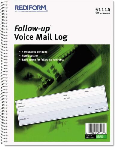 Voice Mail Wirebound Log Book, 500 Sets/Book [Set of 2] in Saudi Arabia