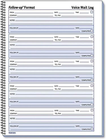 Voice Mail Wirebound Log Book, 500 Sets/Book [Set of 2] in Saudi Arabia