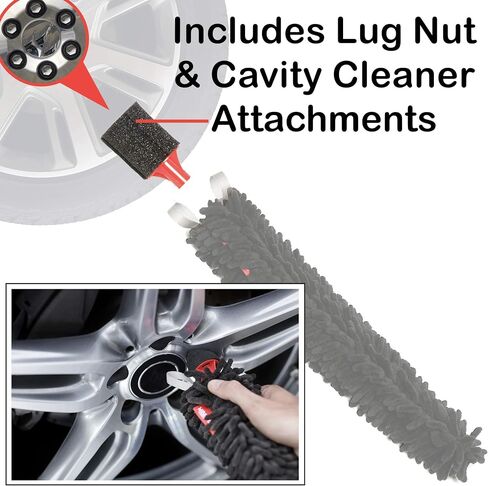 Wheel Cleaning Brush Car Detailing Kit - Rim Brush, Lug Nuts and Wheel Cleaner Brush Car Wash Kit -Tire Brushes for Cleaning Rims - Car Cleaning Supplies and Rim Cleaner Brush Set in Saudi Arabia